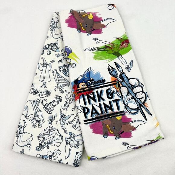 NWT Disney Ink & Paint Collection Tea Towel Set - Picture 1 of 5